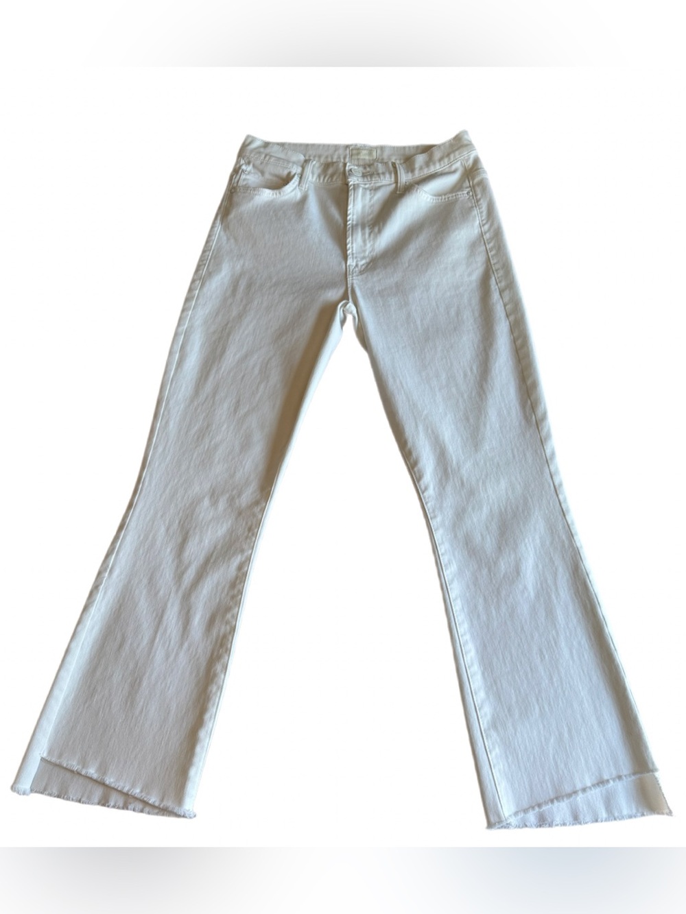 MOTHER Insider Crop Step Fray Glass Slipper White Jeans Women’s Size 27